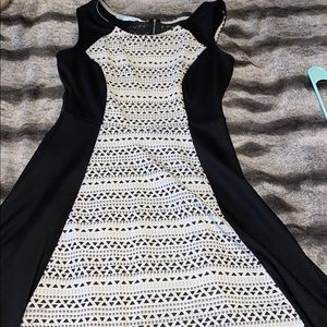Cream and black geometric for formal dress
